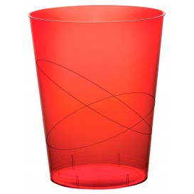 Plastic Cup PS "Moon" Red Clear 350ml (400 Units)