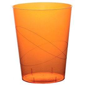 Plastic Cup PS "Moon" Orange Clear 350ml (20 Units) 