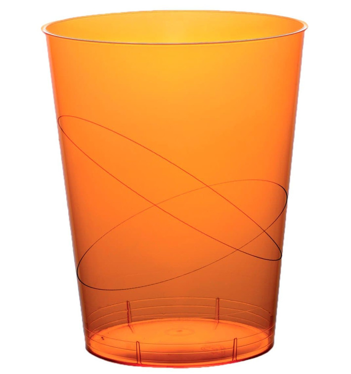 Plastic Cup PS "Moon" Orange Clear 350ml (20 Units) Plastic Cup PS "Moon" Orange Clear 350ml (20 Units)