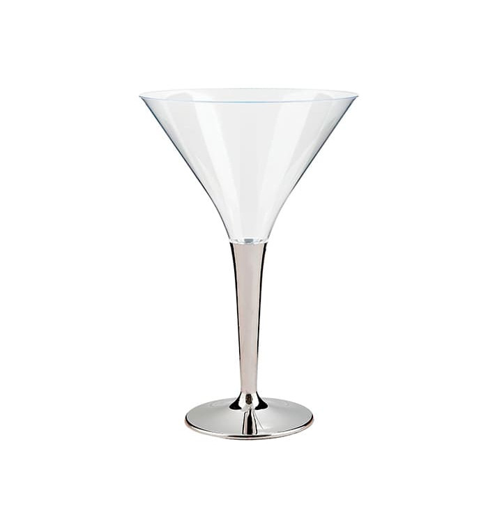 Plastic Stemmed Glass Cocktail Silver 100 ml (6 Units) Plastic Stemmed Glass Cocktail Silver 100 ml (6 Units)