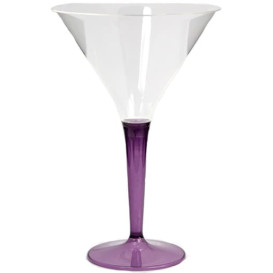 Plastic Stemmed Glass Cocktail Eggplant 100 ml (6 Units) 