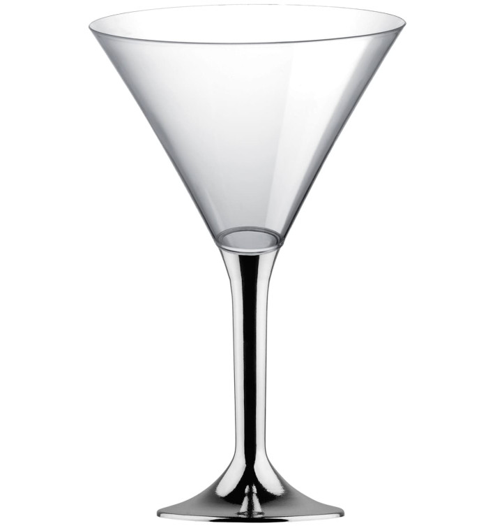 Plastic Stemmed Glass Cocktail Silver Chrome 185ml 2P (40 Units) Plastic Stemmed Glass Cocktail Silver Chrome 185ml 2P (40 Units)