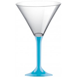 Plastic Stemmed Glass Cocktail Turquoise 185ml 2P (40 Units)