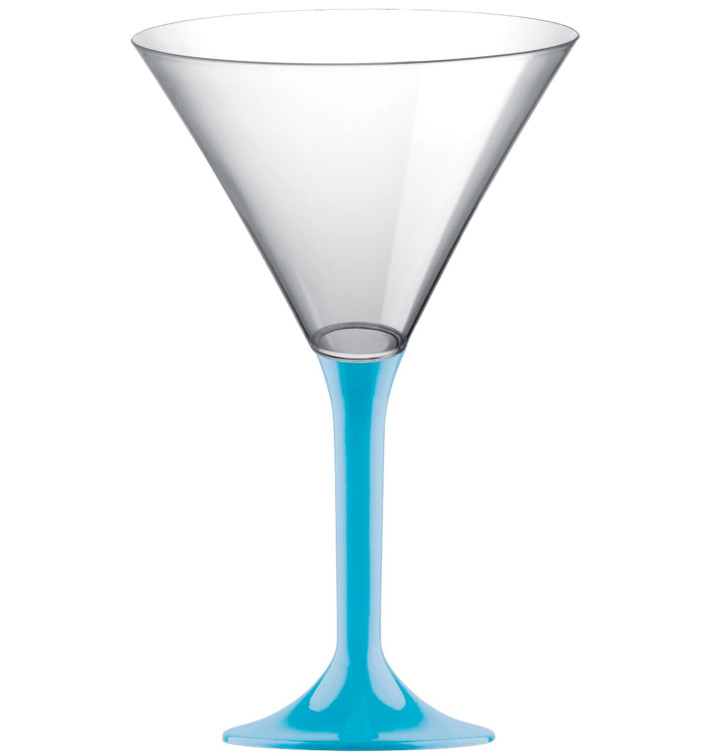 Plastic Stemmed Glass Cocktail Turquoise 185ml 2P (200 Units)