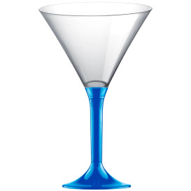 Plastic Stemmed Glass Cocktail Mediterranean Blue 185ml 2P (40 Units)