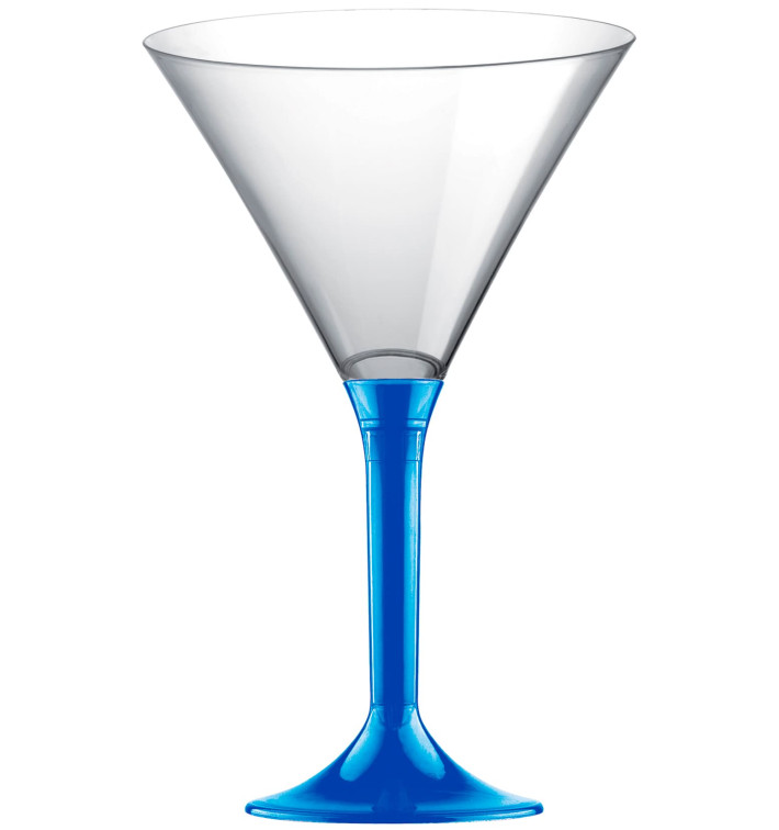 Plastic Stemmed Glass Cocktail Mediterranean Blue 185ml 2P (40 Units)