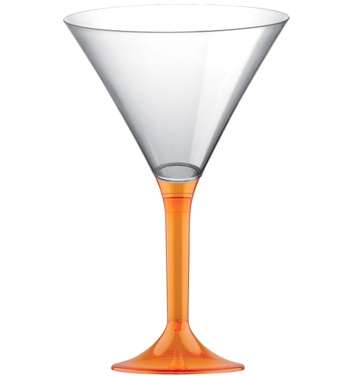 Plastic Stemmed Glass Cocktail Orange Clear 185ml 2P (200 Units)