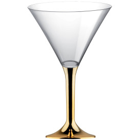 Plastic Stemmed Glass Cocktail Gold Chrome 185ml 2P (200 Units)