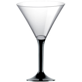 Plastic Stemmed Glass Cocktail Black 185ml 2P (200 Units)