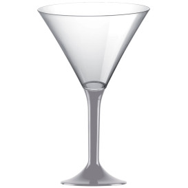 Plastic Stemmed Glass Cocktail Grey 185ml 2P (200 Units)