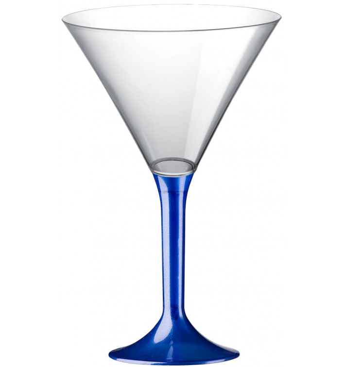 Plastic Stemmed Glass Cocktail Blue Pearl 185ml 2P (40 Units)