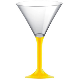 Plastic Stemmed Glass Cocktail Yellow 185ml 2P (40 Units)