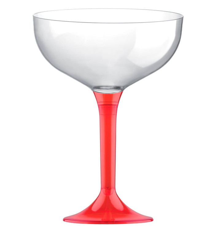 Plastic Stemmed Flute Red Clear 200ml 2P (40 Units) Plastic Stemmed Flute Red Clear 200ml 2P (40 Units)