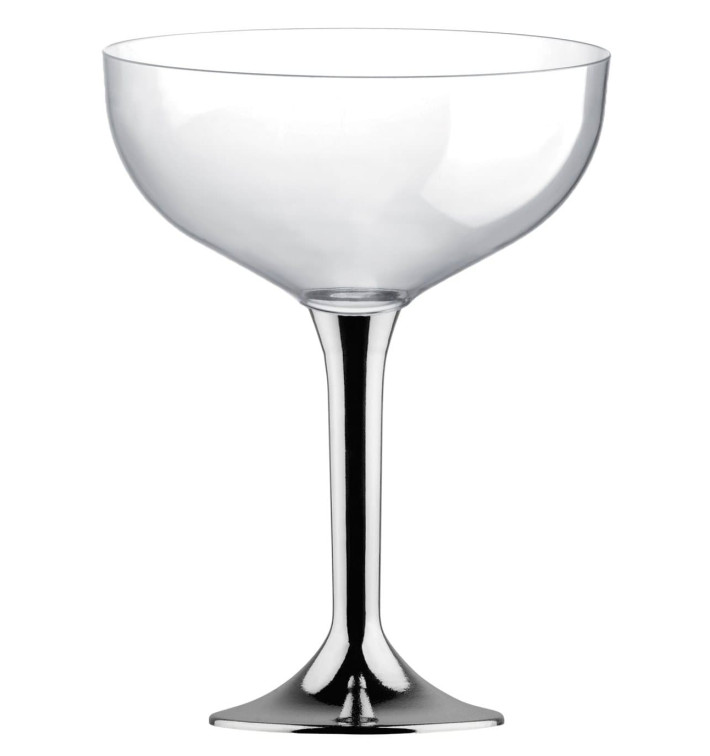 Plastic Stemmed Flute Silver Chrome 200ml 2P (40 Units) Plastic Stemmed Flute Silver Chrome 200ml 2P (40 Units)