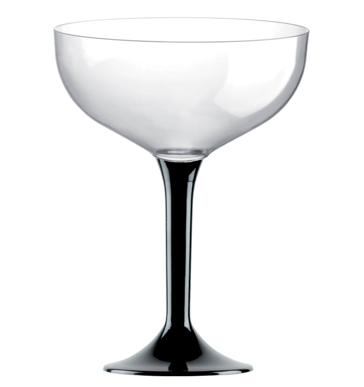 Plastic Stemmed Flute Black 200ml 2P (200 Units) Plastic Stemmed Flute Black 200ml 2P (200 Units)