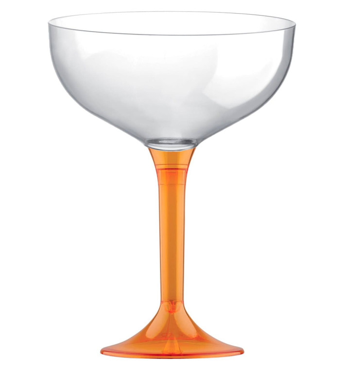 Plastic Stemmed Flute Orange Crystal 200ml 2P (40 Units) Plastic Stemmed Flute Orange Crystal 200ml 2P (40 Units)