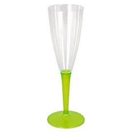 Plastic Stemmed Flute Sparkling Wine Green 100ml (36 Units)