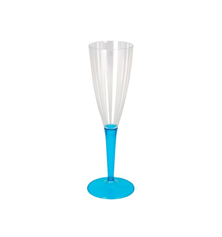 Plastic Stemmed Flute Sparkling Wine Turquoise 100ml (6 Units) Plastic Stemmed Flute Sparkling Wine Turquoise 100ml (6 Units)