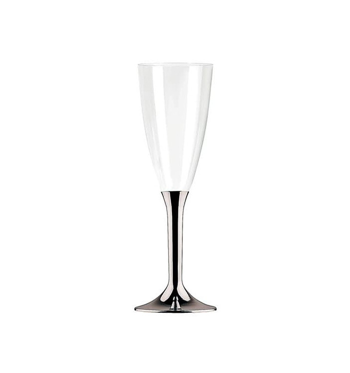 Plastic Stemmed Flute Sparkling Wine Silver 100ml (10 Units) Plastic Stemmed Flute Sparkling Wine Silver 100ml (10 Units)