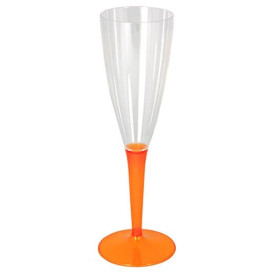 Plastic Stemmed Flute Sparkling Wine Orange 100ml (72 Units)