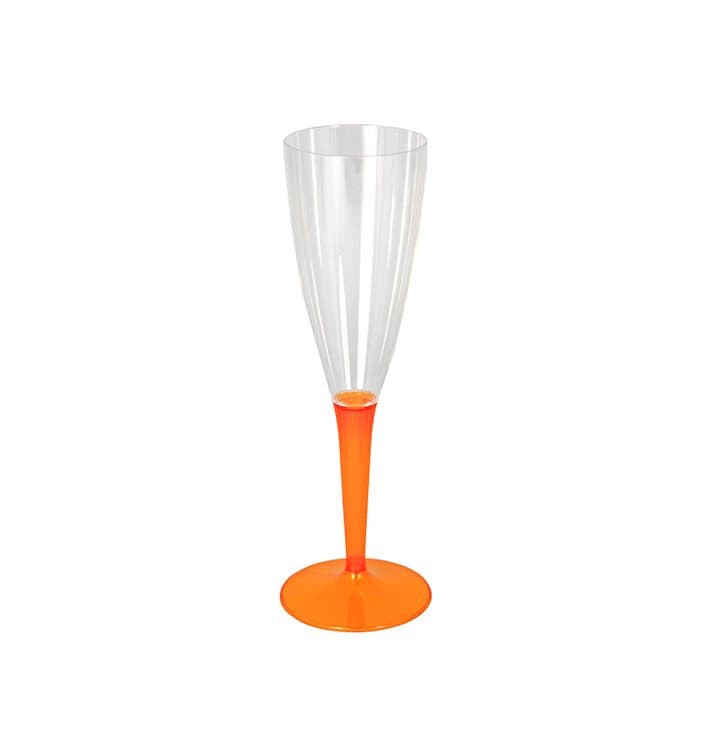 Plastic Stemmed Flute Sparkling Wine Orange 100ml (6 Units) Plastic Stemmed Flute Sparkling Wine Orange 100ml (6 Units)