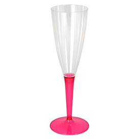 Plastic Stemmed Flute Sparkling Wine Raspberry 100ml (72 Units)