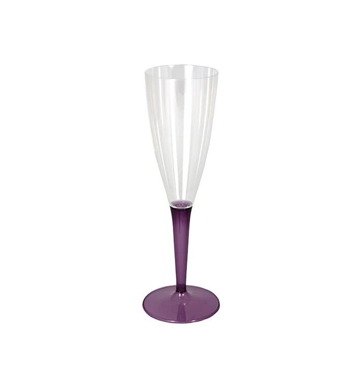 Plastic Stemmed Flute Sparkling Wine Eggplant 100ml (6 Units) Plastic Stemmed Flute Sparkling Wine Eggplant 100ml (6 Units)