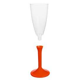 Plastic Stemmed Flute Sparkling Wine Red 120ml 2P (40 Units)