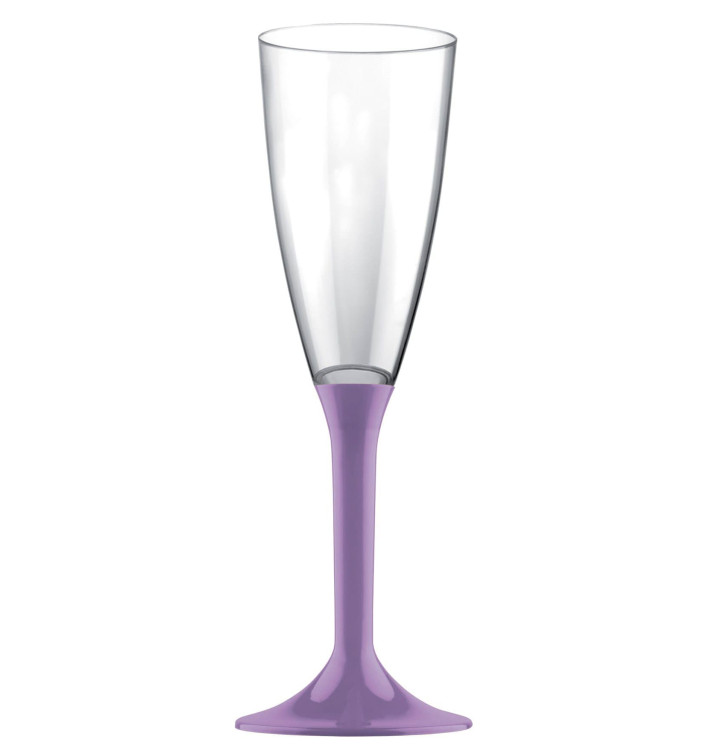 Plastic Stemmed Flute Sparkling Wine Lilac 120ml 2P (40 Units) Plastic Stemmed Flute Sparkling Wine Lilac 120ml 2P (40 Units)