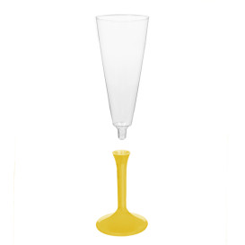 Plastic Stemmed Flute Sparkling Wine Yellow 160ml 2P (200 Units)