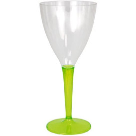 Plastic Stemmed Glass Wine Green 130ml (60 Units)