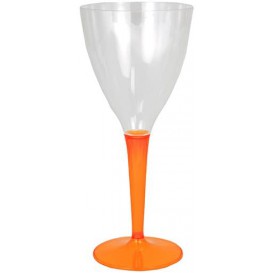 Plastic Stemmed Glass Wine Orange 130ml (60 Units)