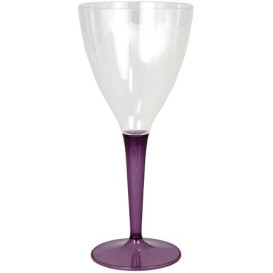 Plastic Stemmed Glass Wine Eggplant 130ml (6 Units) 