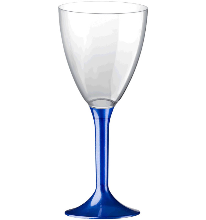 Plastic Stemmed Glass Wine Blue Pearl Removable Stem 180ml (40 Units) Plastic Stemmed Glass Wine Blue Pearl Removable Stem 180ml (40 Units)