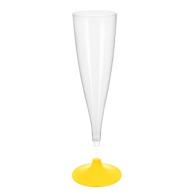 Plastic Stemmed Flute Sparkling Wine Yellow 140ml 2P (400 Units)