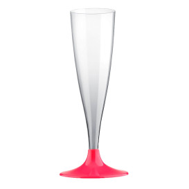 Plastic Stemmed Flute Sparkling Wine Fuchsia 140ml 2P (20 Units)