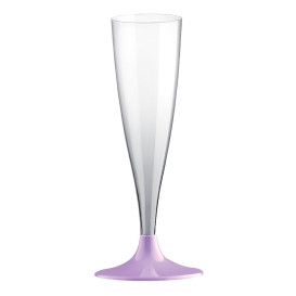 Plastic Stemmed Flute Sparkling Wine Lilac 140ml 2P (20 Units)