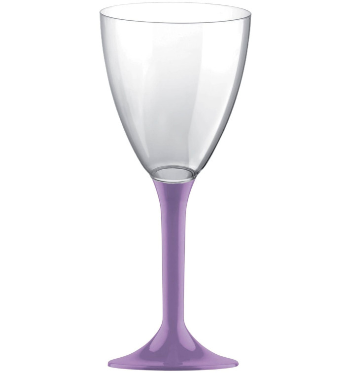Plastic Stemmed Glass Wine Lilac Removable Stem 180ml (40 Units) Plastic Stemmed Glass Wine Lilac Removable Stem 180ml (40 Units)