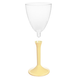Plastic Stemmed Glass Wine Cream Removable Stem 180ml (40 Units)