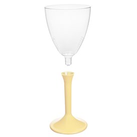 Plastic Stemmed Glass Wine Cream Removable Stem 180ml (200 Units)