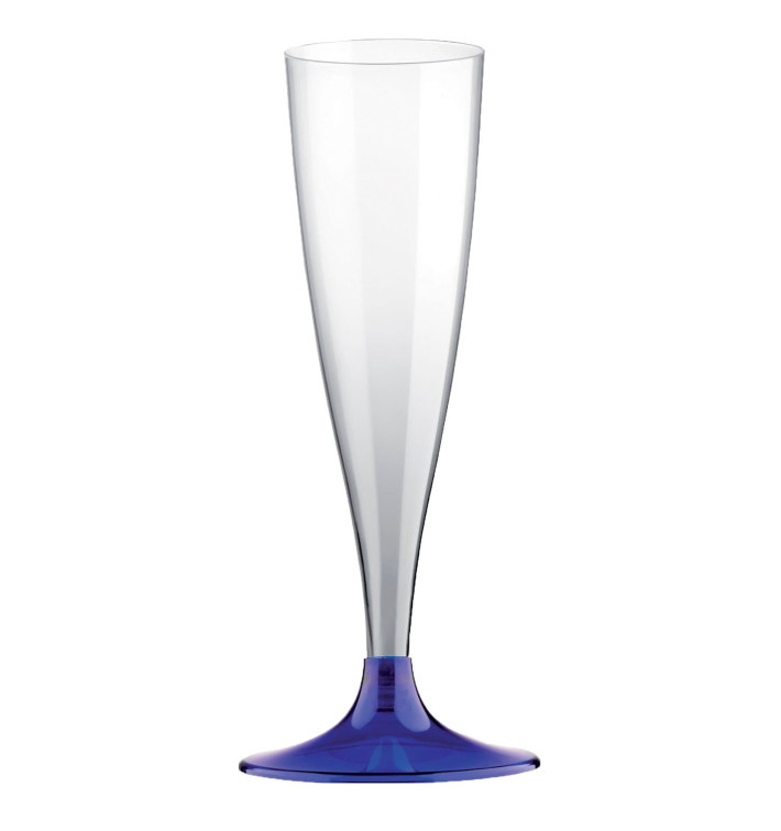Plastic Stemmed Flute Sparkling Wine Blue 140ml 2P (20 Units) Plastic Stemmed Flute Sparkling Wine Blue 140ml 2P (20 Units)