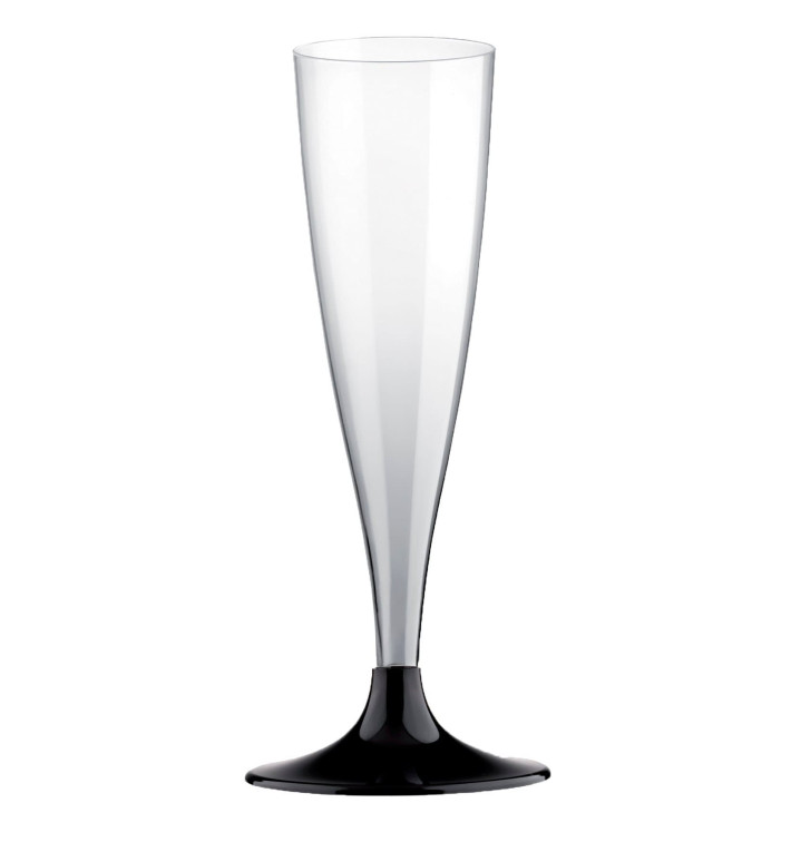 Plastic Stemmed Flute Sparkling Wine Black 140ml 2P (6 Units) Plastic Stemmed Flute Sparkling Wine Black 140ml 2P (6 Units)