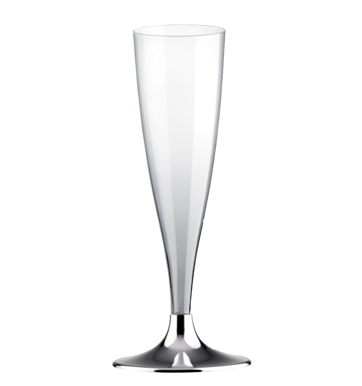 Plastic Stemmed Flute Sparkling Wine Silver Chrome 140ml 2P (400 Units) Plastic Stemmed Flute Sparkling Wine Silver Chrome 140ml 2P (400 Units)