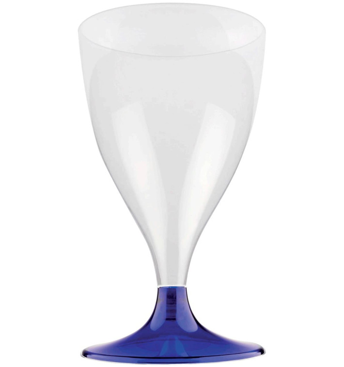 Plastic Stemmed Glass Wine Blue Clear 200ml 2P (20 Units) Plastic Stemmed Glass Wine Blue Clear 200ml 2P (20 Units)