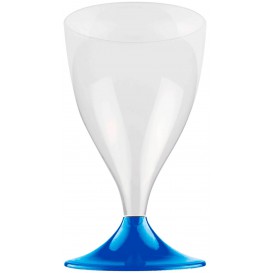 Plastic Stemmed Glass Wine Blue Mediterranean 200ml 2P (20 Units)