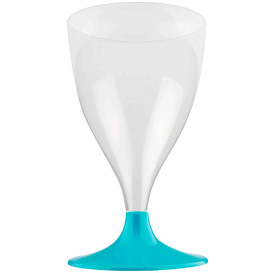 Plastic Stemmed Glass Wine Turquoise 200ml 2P (20 Units)