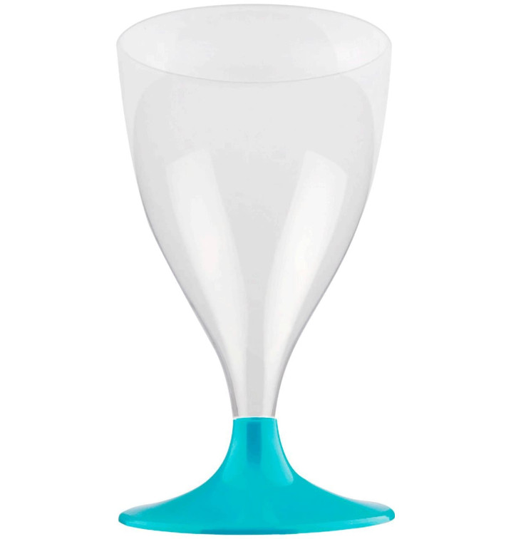 Plastic Stemmed Glass Wine Turquoise 200ml 2P (20 Units) Plastic Stemmed Glass Wine Turquoise 200ml 2P (20 Units)