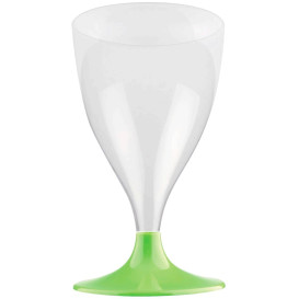 Plastic Stemmed Glass Wine Lime Green 200ml 2P (20 Units)