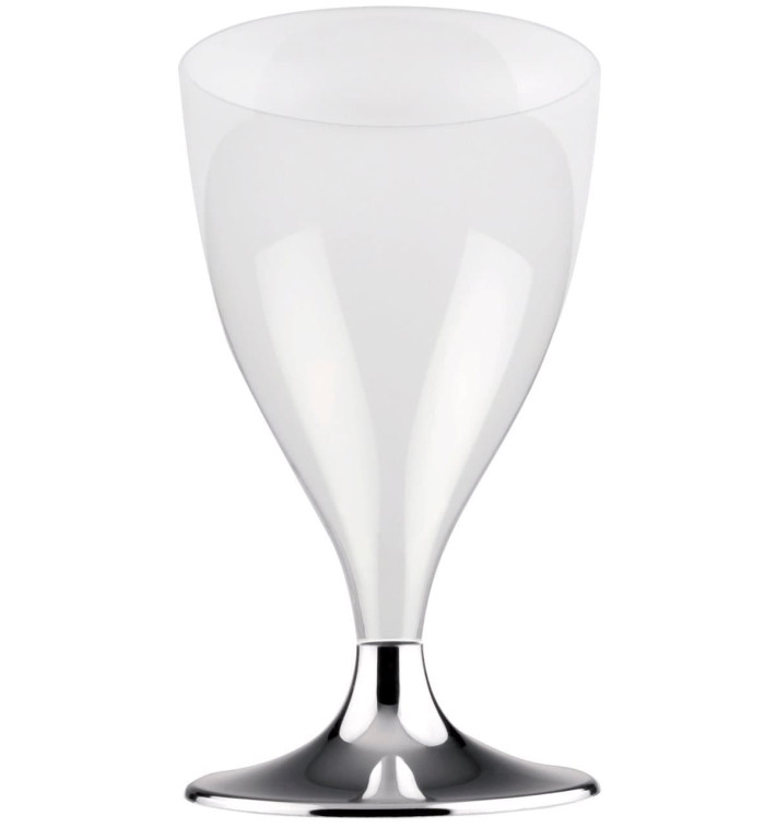 Plastic Stemmed Glass Wine Silver Chrome 200ml 2P (20 Units) Plastic Stemmed Glass Wine Silver Chrome 200ml 2P (20 Units)