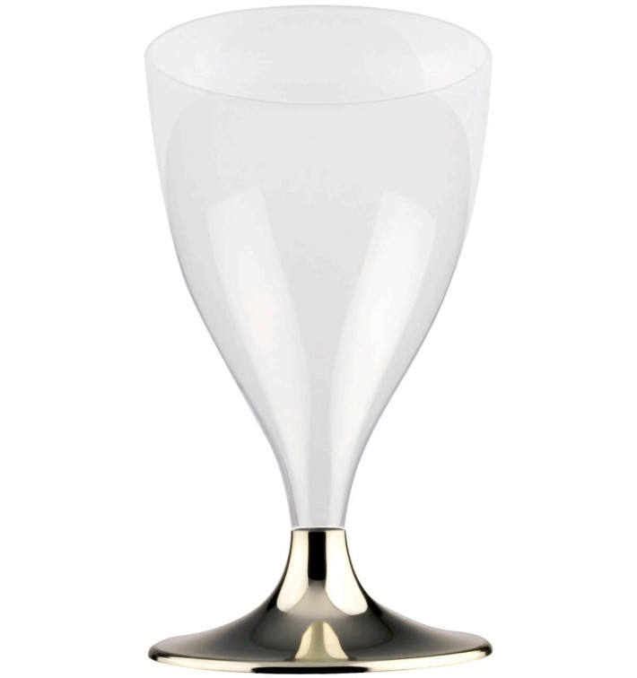 Plastic Stemmed Glass Wine Gold Chrome 200ml 2P (400 Units) Plastic Stemmed Glass Wine Gold Chrome 200ml 2P (400 Units)
